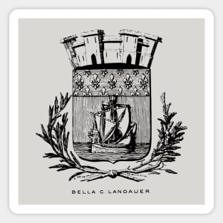 Nautical Paris Motto Etching - 19th Century Historical Design Magnet